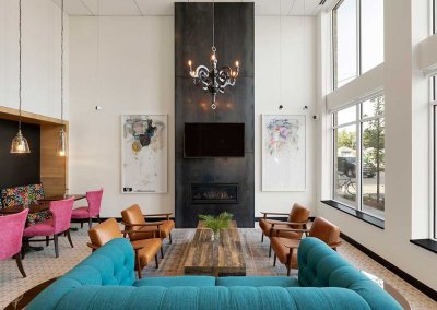 Photo of a comfortable lobby with modern decor
