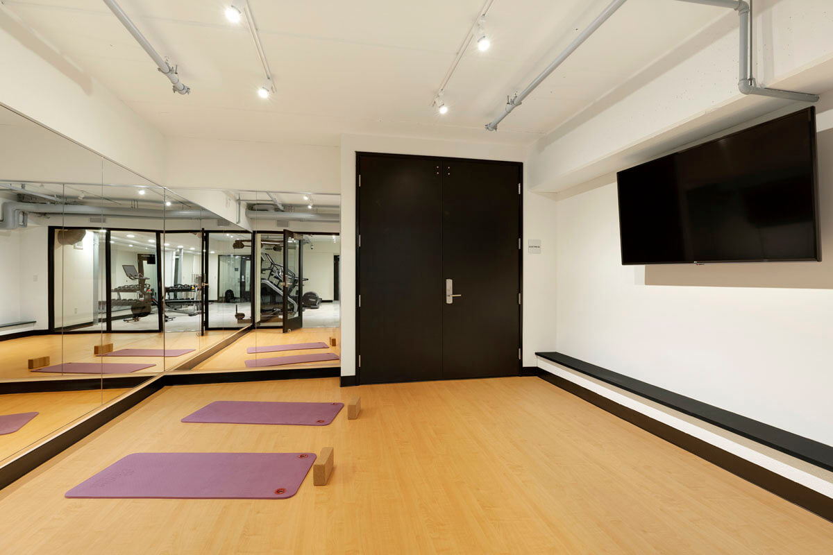 Fitness center yoga studio