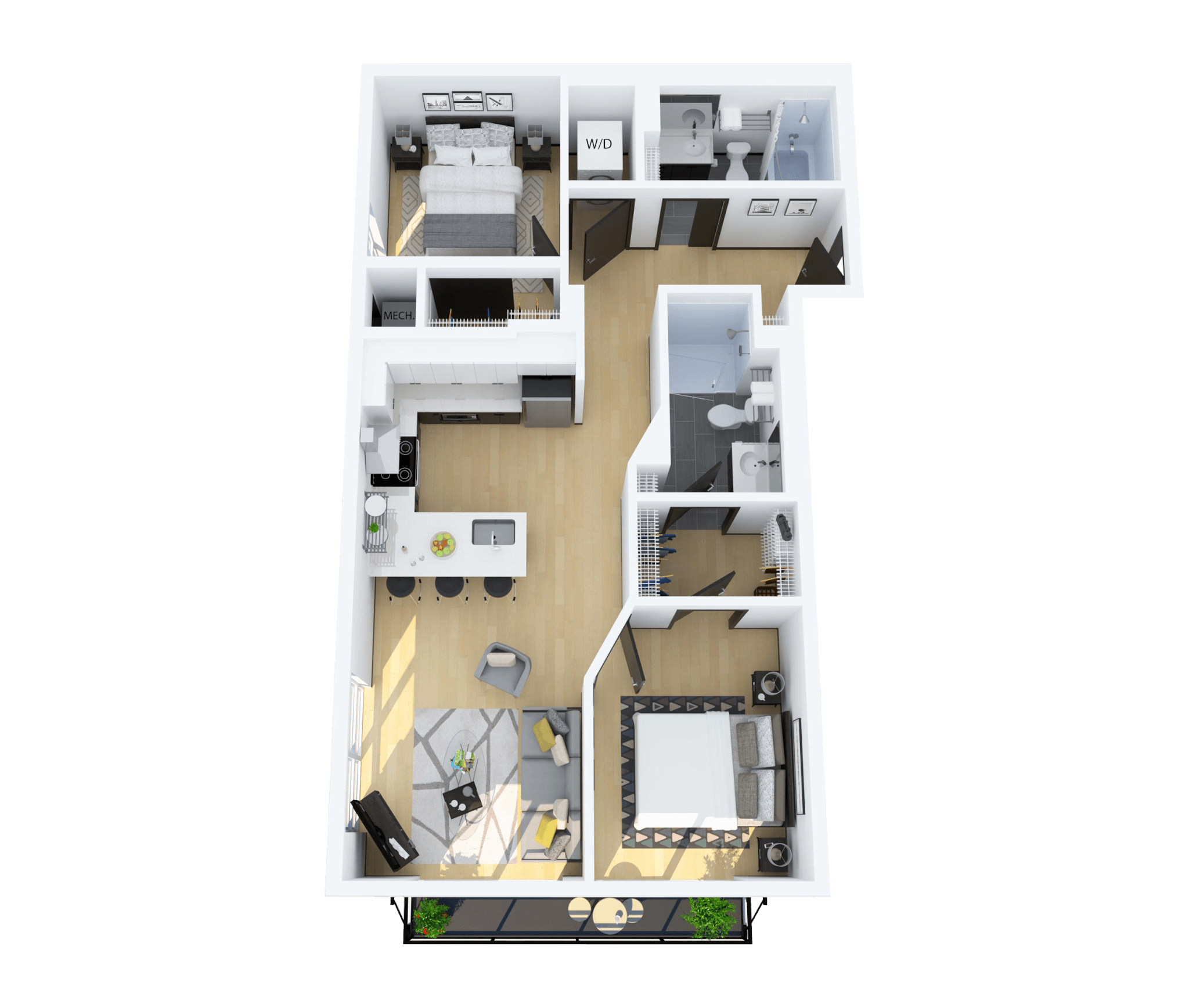 Floor Plan A – 2 Bedroom 2 Bathroom