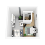 3D rendering of floor plan N (upper)