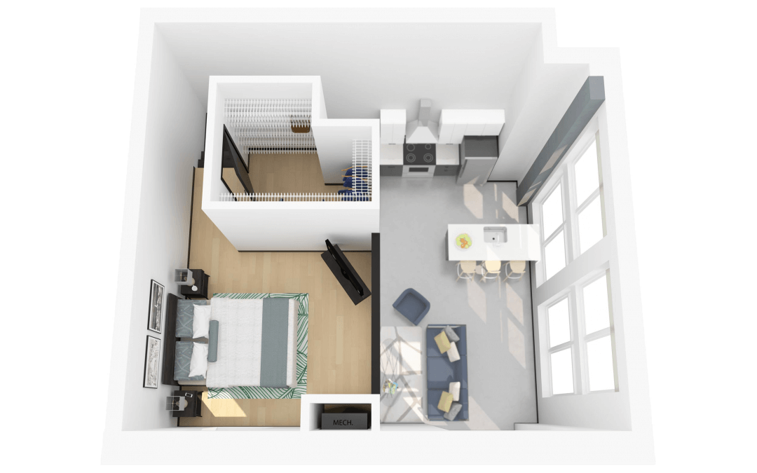 Floor Plan O – Apartment with Loft Bedroom