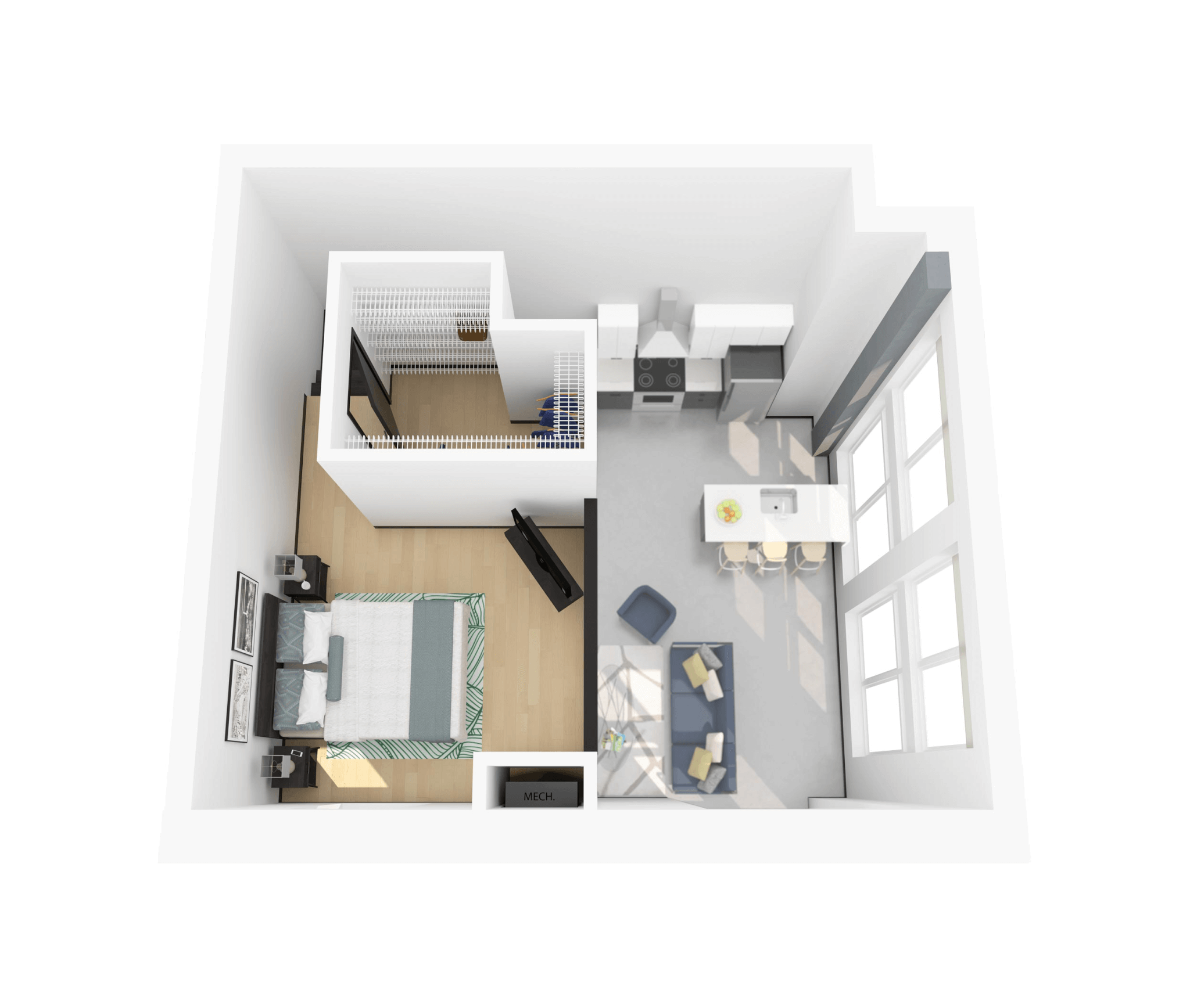 Floor Plan O – Apartment with Loft Bedroom